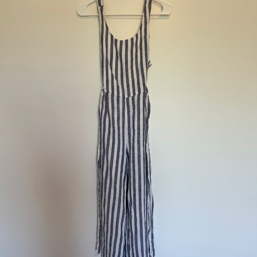 Rachel Zoe Striped Linen Jumpsuit